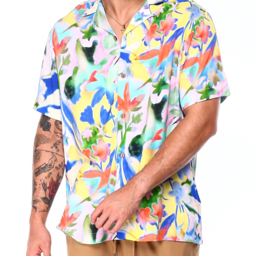 AKOO Men's Short Sleeve Glory Woven Shirt - Picture 1 of 3